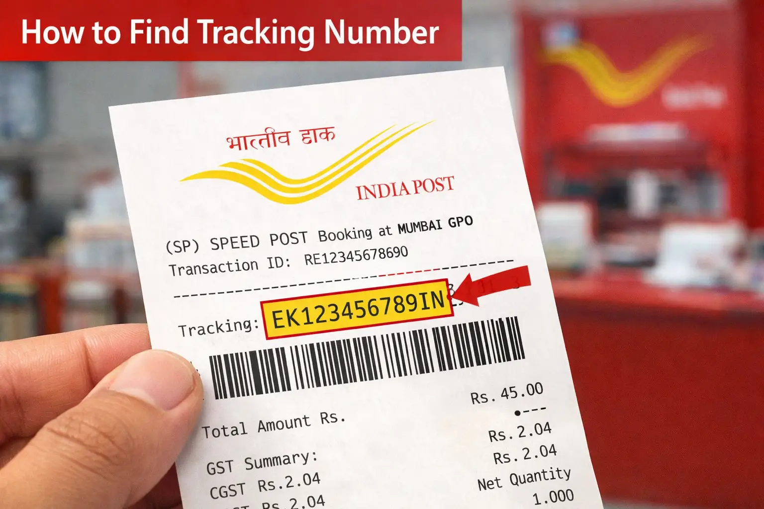 How to find India Post tracking number